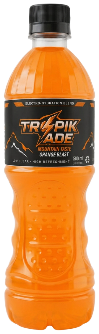 Tropikade Orange Blast 600 mL electrolyte hydration bottle