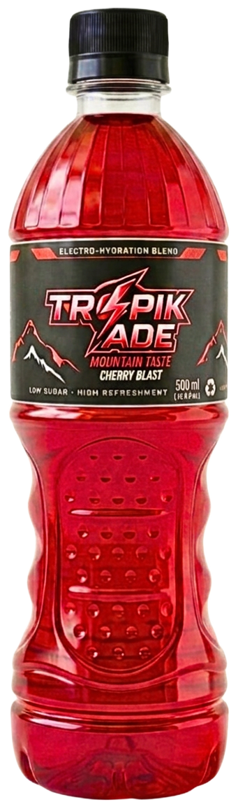 Tropikade Cherry Blast 600 mL electrolyte hydration bottle
